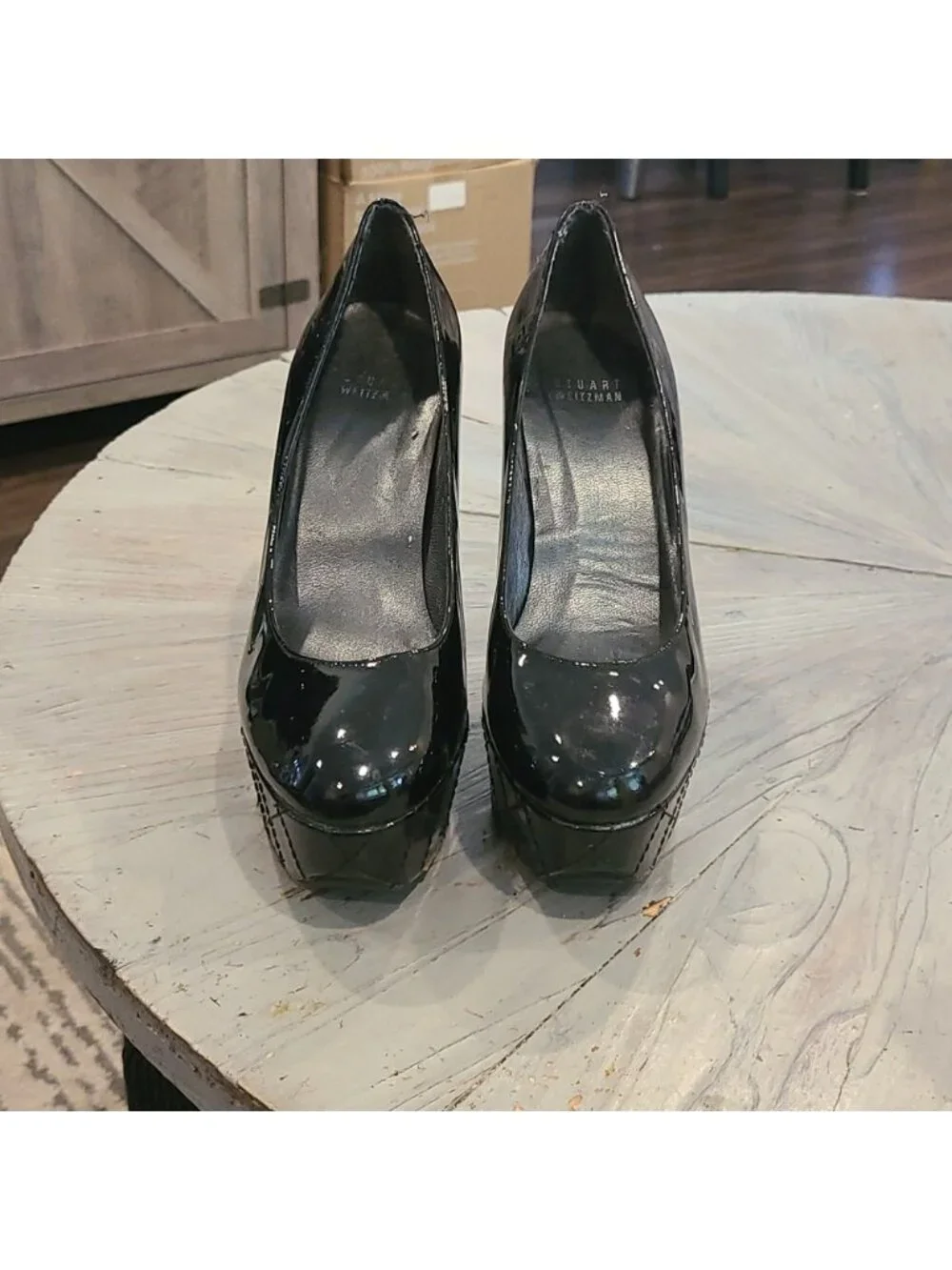 Stuart Weitzman Mae Platform Pumps Patent Leather Size 8